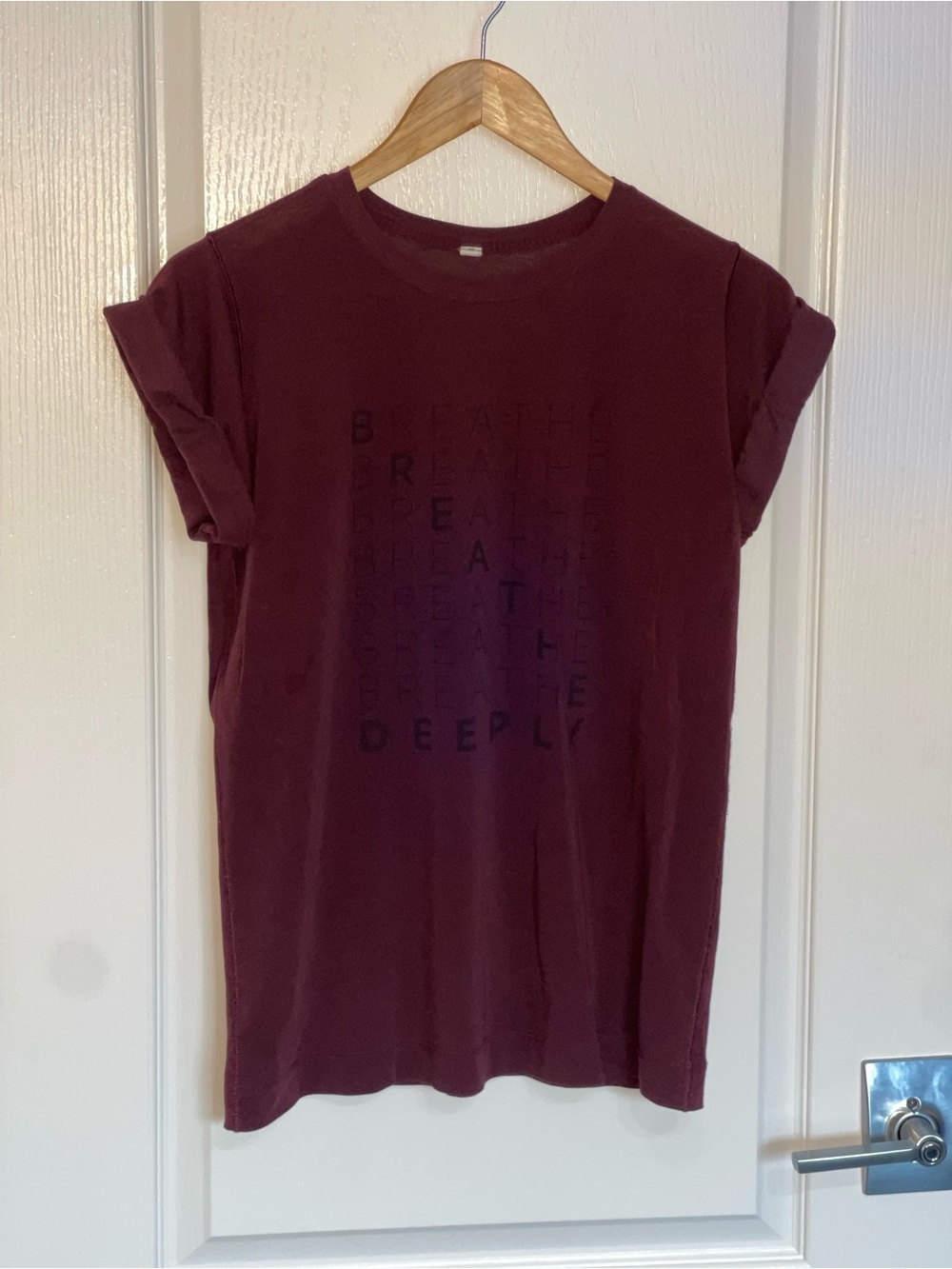 LULULEMON Roll Around Tee *Expression
Garnet 2019 W3DK7S $58 Pima Cotton SZ 8 - Picture 3 of 7